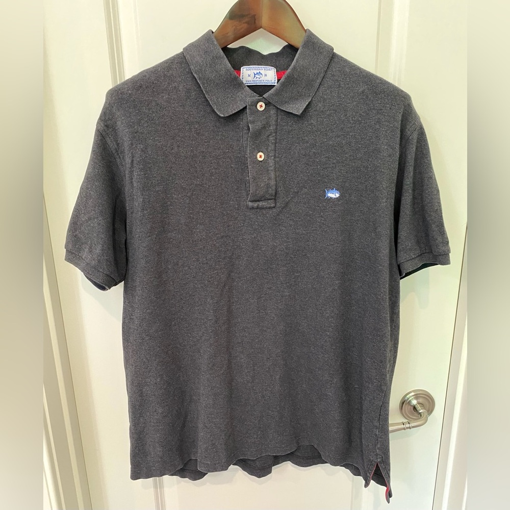 Southern Tide Men's Gray Skipjack Polo Shirt Size M
